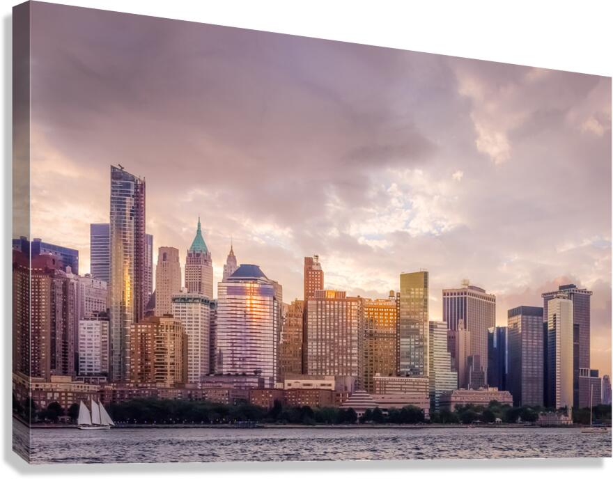 New York City Manhattan Skyline at Sunset  Canvas Print